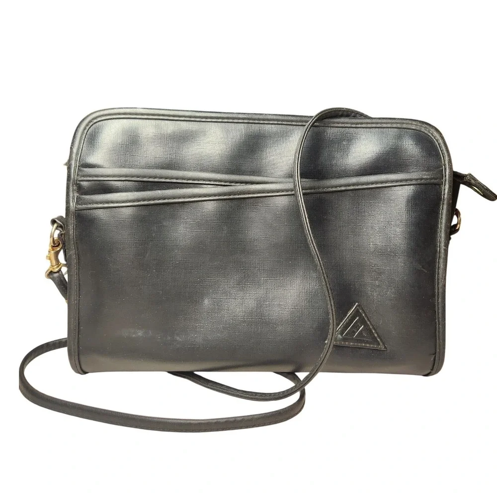 Liz Claiborne Black Faux Leather Slim Crossbody Bag